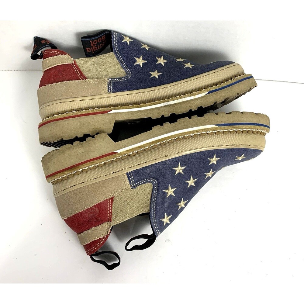 Georgia Giant Romeo Womens 8 Americana Red White Blue Slip Resistant - Picture 7 of 13